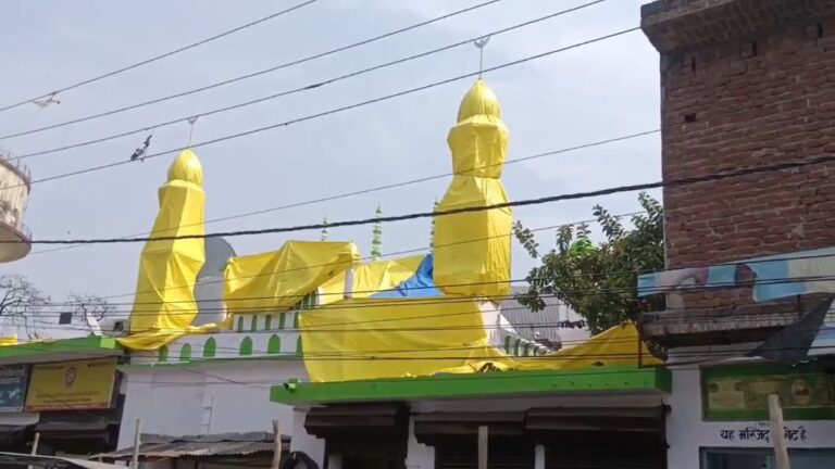 Will the atmosphere remain peaceful if mosques are covered with tarpaulin in UP?